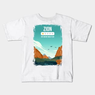 Zion National Park Funny One Star Review Utah Travel Poster Kids T-Shirt